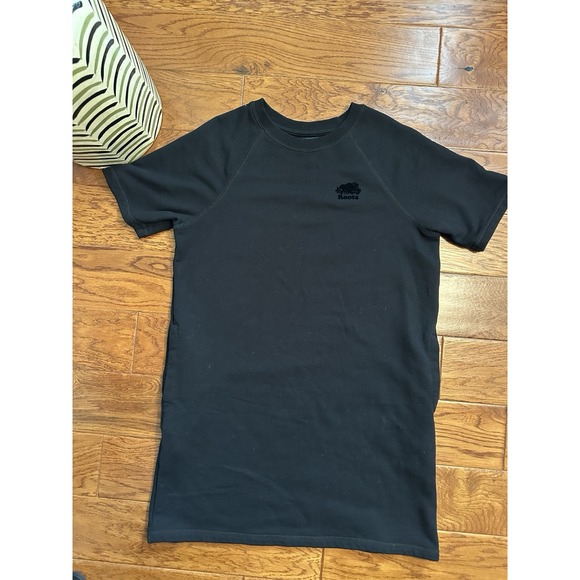 Roots Black Cotton Dress With Pocket Size M - Picture 1 of 8